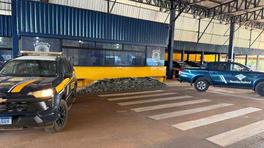 Operação da PRF e Receita Federal apreende 462 kg de drogas escondidos em carga na BR-364