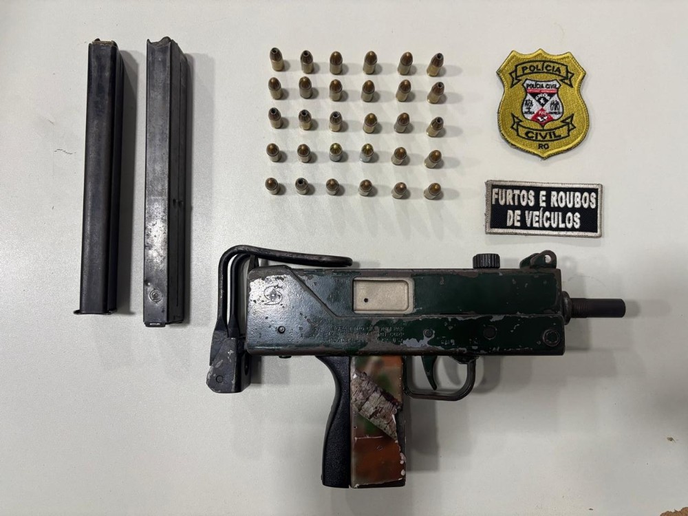 Polícia Civil apreende metralhadora durante operação da Furtos e Roubos de Veículos em Porto Velho