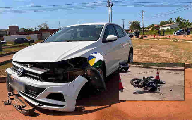Motociclista fica ferido ap&oacute;s avan&ccedil;ar preferencial e ser atingido por carro na zona Leste