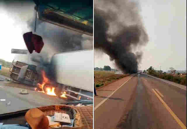 Sobe para tr&ecirc;s o n&uacute;mero de mortos em colis&atilde;o entre caminh&otilde;es na BR-364