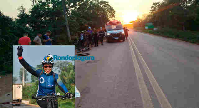 V&iacute;deo: ciclista morre atropelada por carreta e motorista foge ap&oacute;s avan&ccedil;ar contra testemunhas