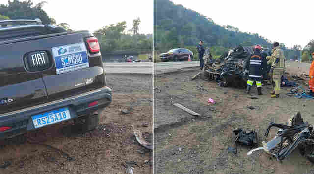 V&iacute;deo: motorista e quatro pacientes morrem em acidente com ve&iacute;culo da Sa&uacute;de e carreta na BR-364