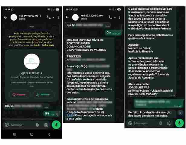 TJRO alerta para golpe com falsa comunica&ccedil;&atilde;o de libera&ccedil;&atilde;o de valores em processos judiciais