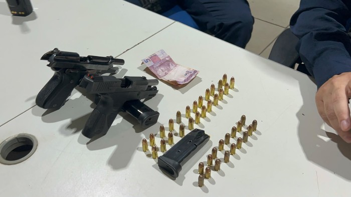 PM apreende pistolas que seriam usadas em ataque na capital