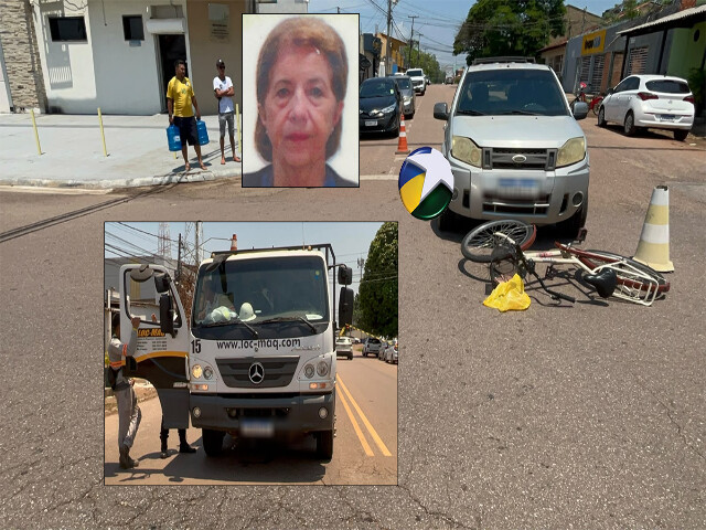 Vídeo: Idosa tenta evitar colisão com carro e morre atropelada por caminhão na capital