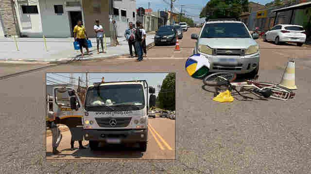 V&iacute;deo: Idosa tenta evitar colis&atilde;o com carro e morre atropelada por caminh&atilde;o na capital