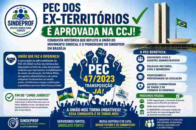 Ex-Territ&oacute;rios avan&ccedil;a na C&acirc;mara e amplia possibilidade de transposi&ccedil;&atilde;o