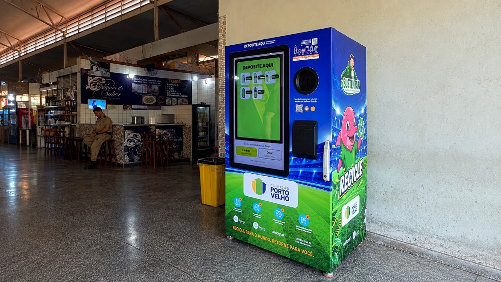 M&aacute;quinas de reciclagem que pagam via Pix chegam a Porto Velho
