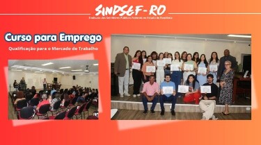Sindsef/RO entrega certificados de curso gratuito de qualifica&ccedil;&atilde;o profissional em Porto Velho
