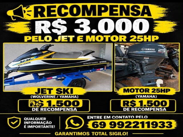 Bandidos encapuzados e armados invadem empresa, rendem proprietária e roubam moto e jet ski