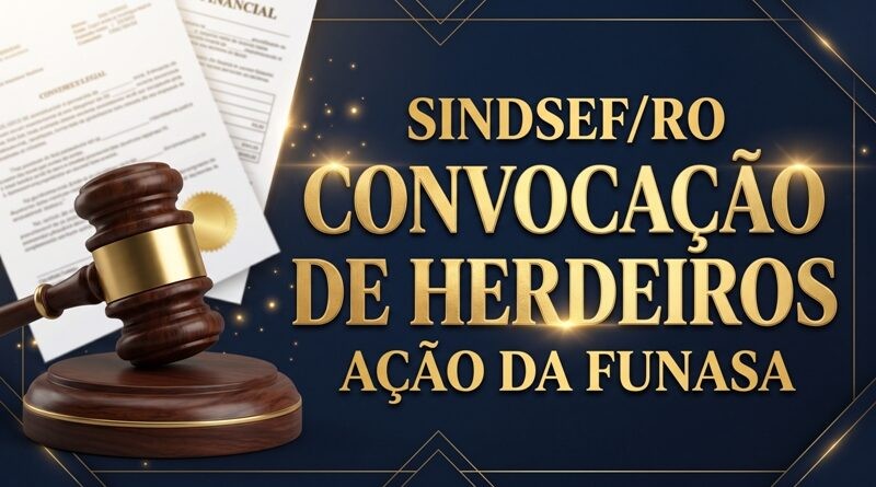 Sindsef/RO convoca herdeiros de servidores da Funasa para habilitação em ação judicial de progressão funcional