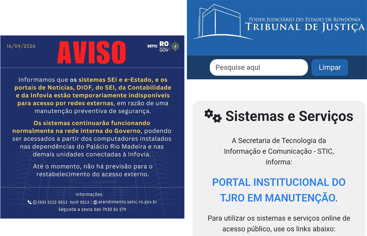 Ap&oacute;s alerta mundial sobre vulnerabilidade no PHP, sites do Governo, TJRO e Prefeitura saem do ar