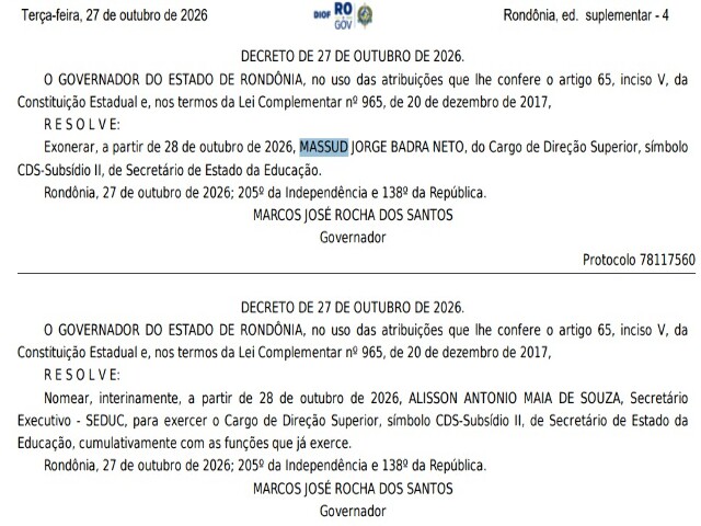 Governador demite secretário da Educação após 7 meses e nomeia cabo da PM interino